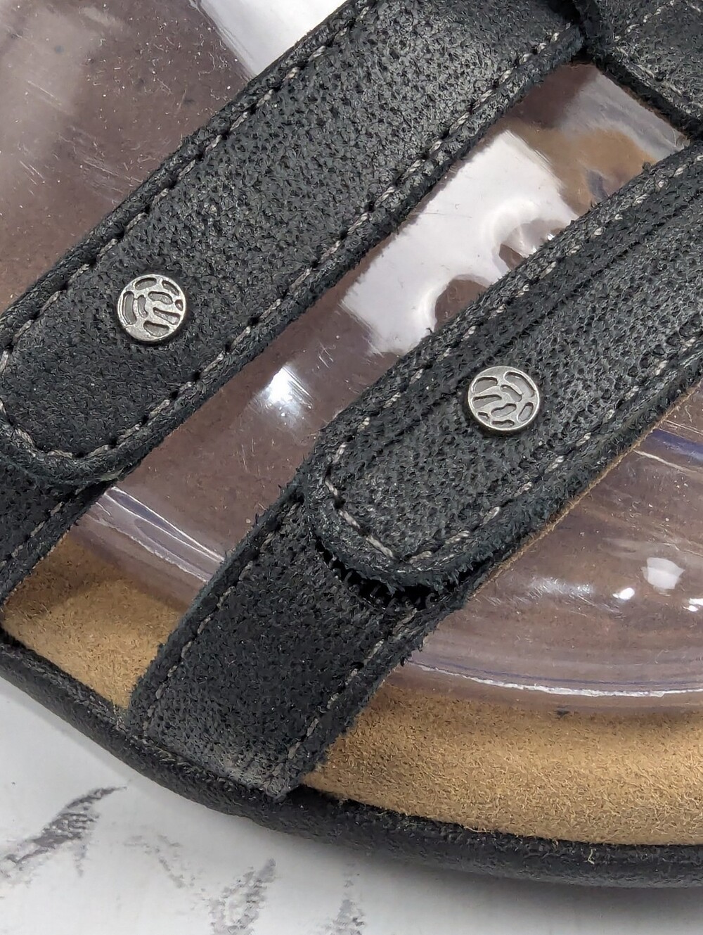 Taos Trophy 2 Black Leather Strappy Comfort Sandals Women's Size 7 - Picture 3 of 14